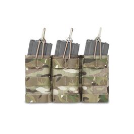 Triple molle Open M4 5.56 Mag/bungee retention Warrior - Multicam