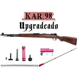 Mauser KAR98K Snow Wolf Rifle de muelle Metal y Madera Real mas Kit de Upgrade Completo TNT