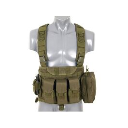 Chaleco Tactico tipo DCS Plate Carrier y pack de pouches abiertos para 5.56  - Negro - Quimera Airsoft