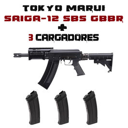 PACK Saiga-12 SBS GBBR y 3 Cargadores - Tokyo Marui