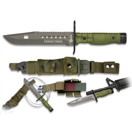 Cuchillo Bayoneta H17,8cm. con funda K25 - Verde