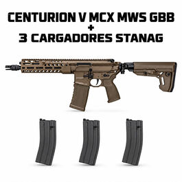 PACK Centurion V MCX MWS GBB + 3 Cargadores Stanag - Secutor - Dark Earth PACK Centurion V MCX MWS GBB + 3 Cargadores Stanag - Secutor - Dark Earth